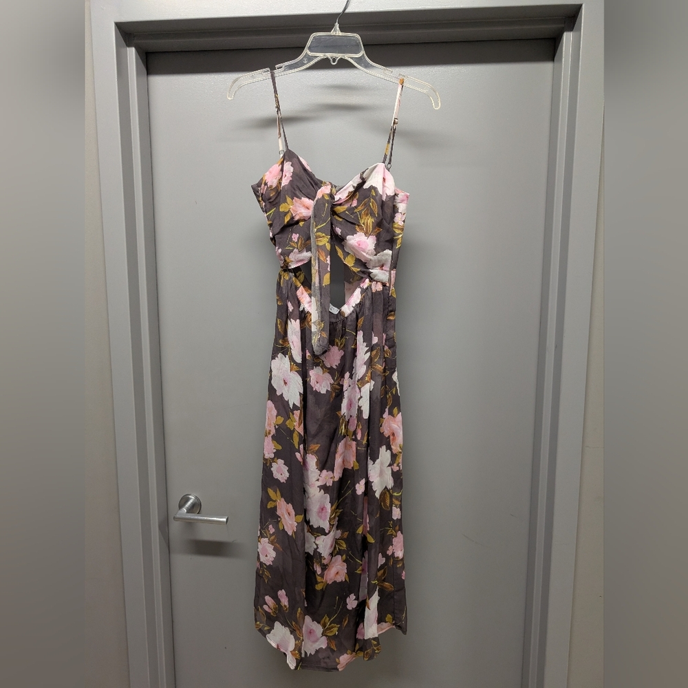 Flynn Skye Brown Floral Cut Out Dress